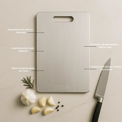 Titanium Alloy Cutting Board – Ultra-Durable, Hygienic & Knife-Friendly Kitchen Essential